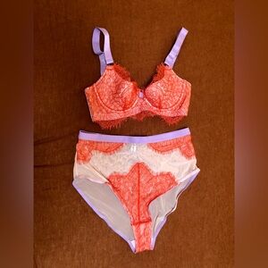 Dora Larsen Colorful Lace Lingerie Matching Set